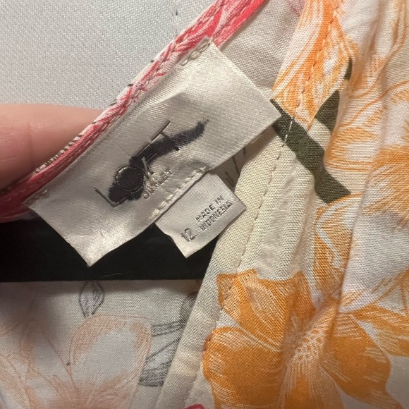 LOFT Cream and Pink Midi Romper - Picture 3 of 4